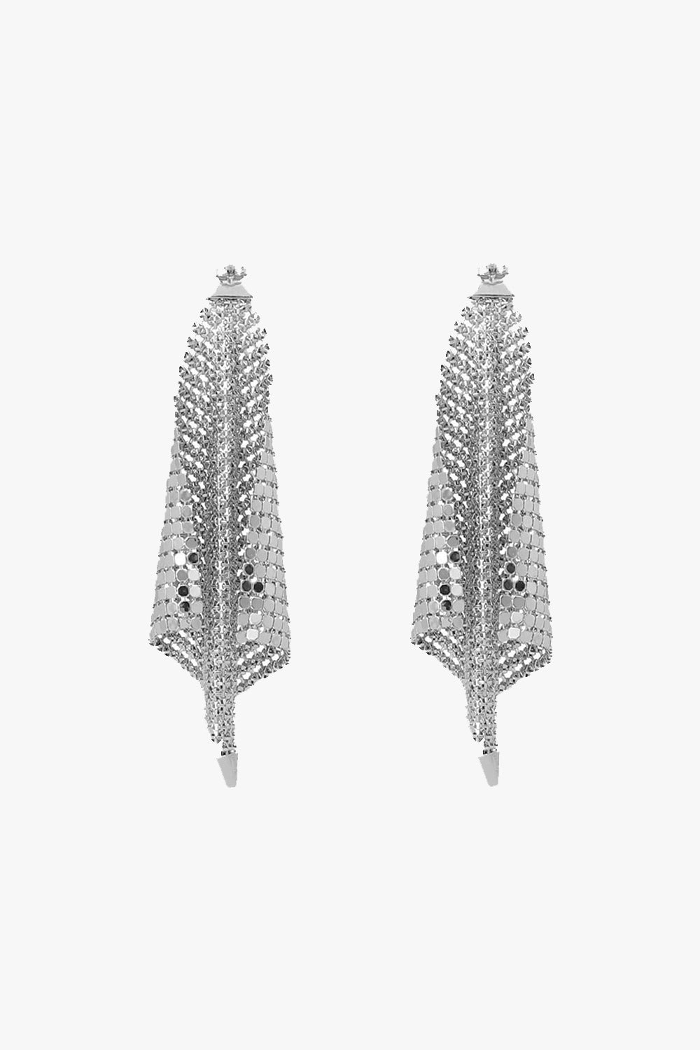 Chainmail Earrings Platinum-Tone